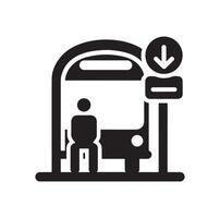 Bus stop icon illustration vector