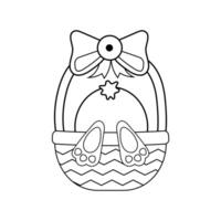 little Easter bunny get stuck, or is he just sleeping in the basket vector