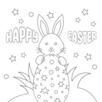 little Easter bunny get stuck, or is he just sleeping in the basket vector