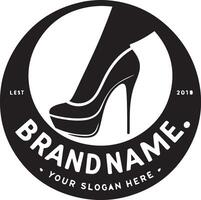 minimal lady shoe logo. Elegent style, illustration set vector