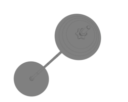 Barbell isolated on background. 3d rendering - illustration png