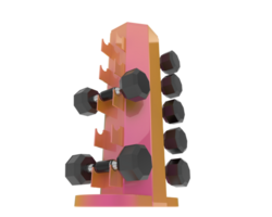 Weight tree with dumbbells isolated on background. 3d rendering - illustration png