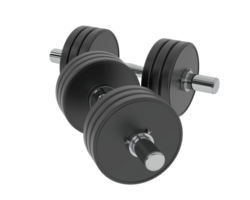 Dumbbell isolated on background. 3d rendering - illustration png
