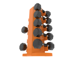 Weight tree with dumbbells isolated on background. 3d rendering - illustration png