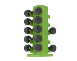 Weight tree with dumbbells isolated on background. 3d rendering - illustration png