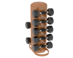 Weight tree with dumbbells isolated on background. 3d rendering - illustration png