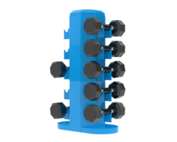 Weight tree with dumbbells isolated on background. 3d rendering - illustration png
