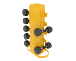 Weight tree with dumbbells isolated on background. 3d rendering - illustration png