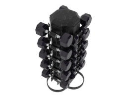 Weight tree with dumbbells isolated on background. 3d rendering - illustration png