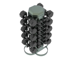 Weight tree with dumbbells isolated on background. 3d rendering - illustration png