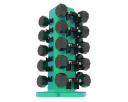 Weight tree with dumbbells isolated on background. 3d rendering - illustration png