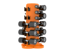 Weight tree with dumbbells isolated on background. 3d rendering - illustration png