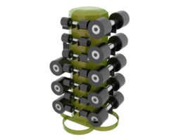 Weight tree with dumbbells isolated on background. 3d rendering - illustration png