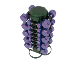 Weight tree with dumbbells isolated on background. 3d rendering - illustration png