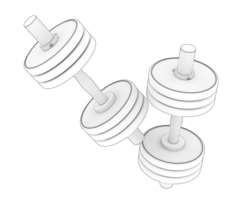 Dumbbell isolated on background. 3d rendering - illustration png
