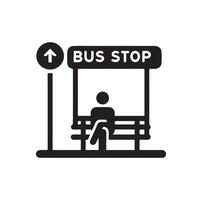 Bus stop icon illustration vector