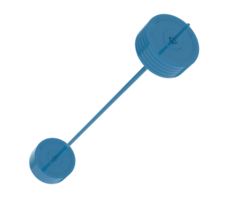 Barbell isolated on background. 3d rendering - illustration png