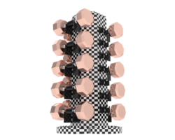 Weight tree with dumbbells isolated on background. 3d rendering - illustration png