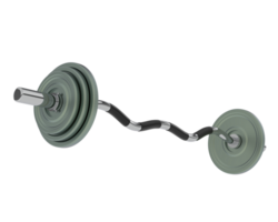 Barbell isolated on background. 3d rendering - illustration png