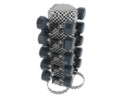Weight tree with dumbbells isolated on background. 3d rendering - illustration png