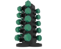 Weight tree with dumbbells isolated on background. 3d rendering - illustration png