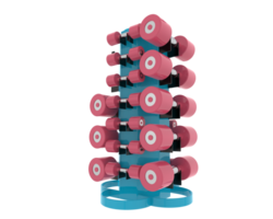Weight tree with dumbbells isolated on background. 3d rendering - illustration png