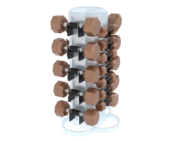 Weight tree with dumbbells isolated on background. 3d rendering - illustration png