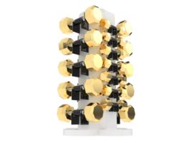 Weight tree with dumbbells isolated on background. 3d rendering - illustration png