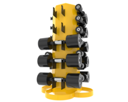 Weight tree with dumbbells isolated on background. 3d rendering - illustration png