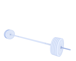Barbell isolated on background. 3d rendering - illustration png