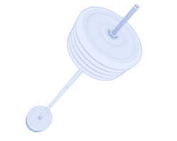 Barbell isolated on background. 3d rendering - illustration png