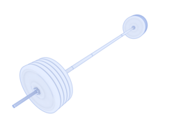 Barbell isolated on background. 3d rendering - illustration png