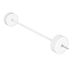 Barbell isolated on background. 3d rendering - illustration png