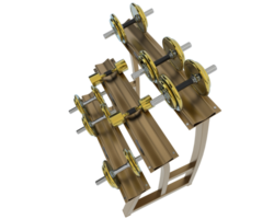 Dumbbells on rack isolated on background. 3d rendering - illustration png