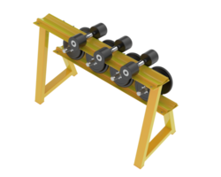 Dumbbells on rack isolated on background. 3d rendering - illustration png