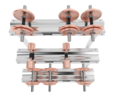 Dumbbells on rack isolated on background. 3d rendering - illustration png