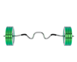 Barbell isolated on background. 3d rendering - illustration png