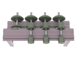 Dumbbells on rack isolated on background. 3d rendering - illustration png