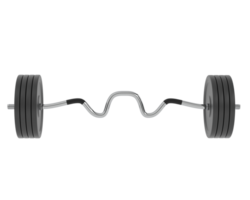 Barbell isolated on background. 3d rendering - illustration png