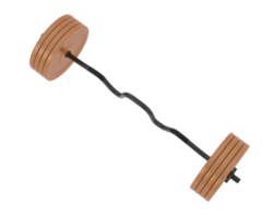 Barbell isolated on background. 3d rendering - illustration png