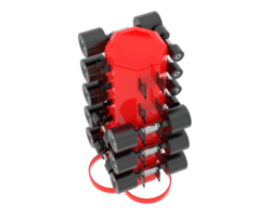 Weight tree with dumbbells isolated on background. 3d rendering - illustration png