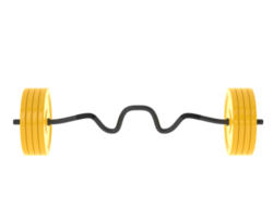 Barbell isolated on background. 3d rendering - illustration png