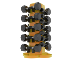 Weight tree with dumbbells isolated on background. 3d rendering - illustration png