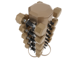 Weight tree with dumbbells isolated on background. 3d rendering - illustration png