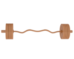 Barbell isolated on background. 3d rendering - illustration png