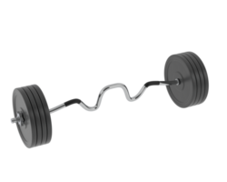 Barbell isolated on background. 3d rendering - illustration png