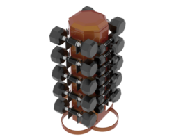 Weight tree with dumbbells isolated on background. 3d rendering - illustration png
