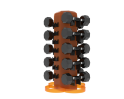 Weight tree with dumbbells isolated on background. 3d rendering - illustration png