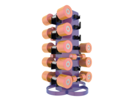 Weight tree with dumbbells isolated on background. 3d rendering - illustration png
