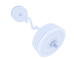 Barbell isolated on background. 3d rendering - illustration png